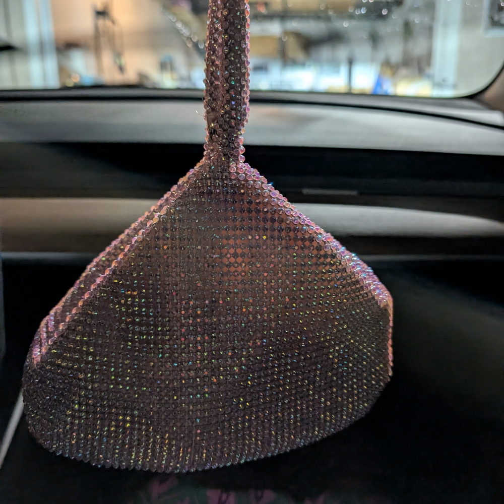 Elegant Pink Crystal Evening Bag